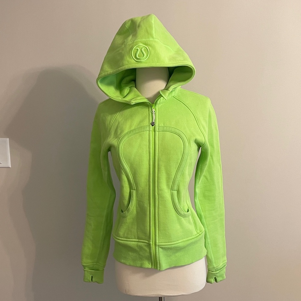 Lululemon athletica Lime Green Hooded Scuba Jacket